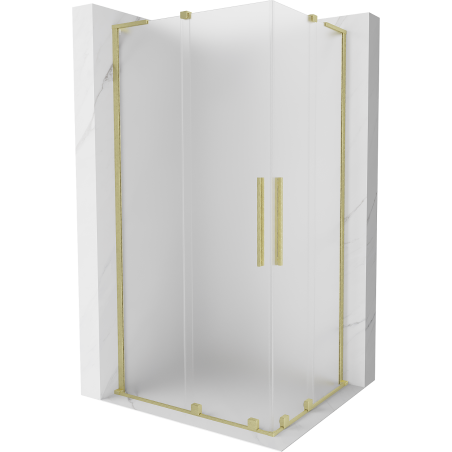 Mexen Velar L Duo Duschkabine schiebbar 100 x 90 cm, matt, gebürstetes Gold - 871-100-090-02-33-55