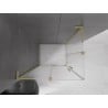 Mexen Velar L Duo Duschkabine verschiebbar 90 x 80 cm, gefrostet, gebürstetes Gold - 871-090-080-02-33-55