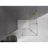 Mexen Velar L Duo Schiebeduschkabine 90 x 80 cm, transparent, gebürstetes Gold - 871-090-080-02-03-55