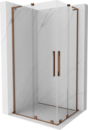 Mexen Velar L Duo Duschkabine Schiebetür 90 x 80 cm, transparent, Roségold - 871-090-080-02-03-60