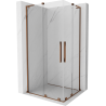 Mexen Velar L Duo Schiebetür-Duschkabine 100 x 90 cm, transparent, Roségold - 871-100-090-02-03-60