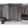 Mexen Velar L Duo Duschkabine, Schiebetür 90 x 80 cm, Mattglas, Roségold - 871-090-080-02-33-60