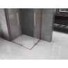 Mexen Velar L Duo Duschkabine, Schiebetür, 100 x 90 cm, transparent, gebürstetes Kupfer - 871-100-090-02-03-65