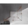 Mexen Velar L Duo Duschkabine Schiebetür 90 x 80 cm, transparent, gebürstetes Kupfer - 871-090-080-02-03-65