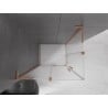 Mexen Velar L Duo Duschkabine Schiebetür 90 x 80 cm, Milchglas, gebürstetes Kupfer - 871-090-080-02-33-65