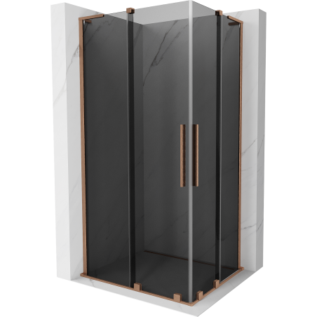 Mexen Velar L Duo Schiebetür-Duschkabine 100 x 90 cm, graphit, gebürstetes Kupfer - 871-100-090-02-43-65