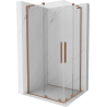 Mexen Velar L Duo Duschkabine, Schiebetür, 100 x 90 cm, transparent, gebürstetes Kupfer - 871-100-090-02-03-65