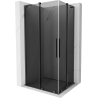 Mexen Velar L Duo Schiebetür-Duschkabine 90 x 80 cm, Graphit, gebürstet gun gray - 871-090-080-02-43-66