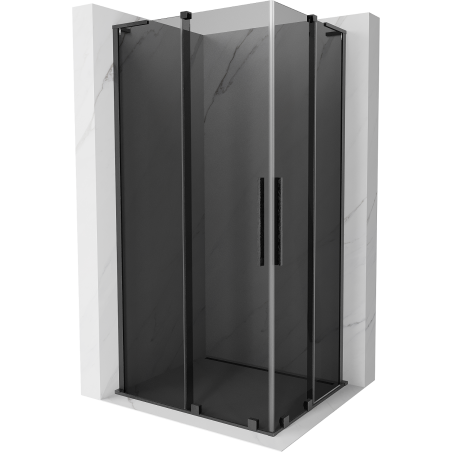 Mexen Velar L Duo Schiebeduschkabine 100 x 90 cm, Graphit, gebürstetes Gun Gray - 871-100-090-02-43-66