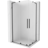 Mexen Velar L Duo Schiebetür-Duschkabine 90 x 80 cm, satiniert, gebürstet Gun Gray - 871-090-080-02-33-66