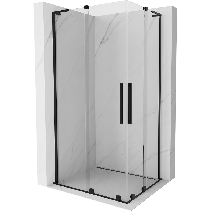 Mexen Velar L Duo Schiebedusche 90 x 80 cm, transparent, schwarz - 871-090-080-02-03-70