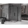 Mexen Velar L Duo Duschkabine Schiebetür 100 x 90 cm, transparent, schwarz - 871-100-090-02-03-70