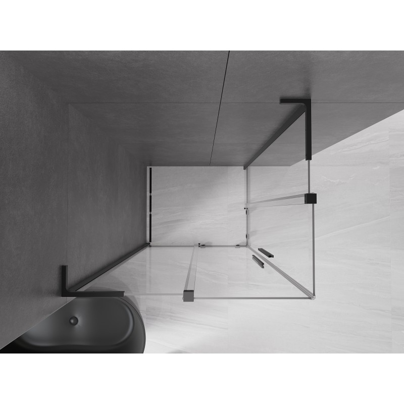 Mexen Velar L Duo Schiebedusche 90 x 80 cm, transparent, schwarz - 871-090-080-02-03-70