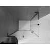 Mexen Velar L Duo Duschkabine schiebbar 100 x 90 cm, Raureif, schwarz - 871-100-090-02-33-70