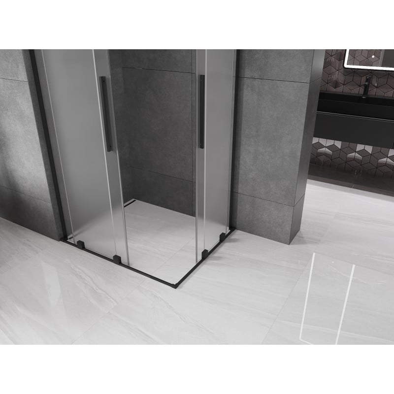 Mexen Velar L Duo Duschkabine Schiebetür 90 x 80 cm, matt, schwarz - 871-090-080-02-33-70