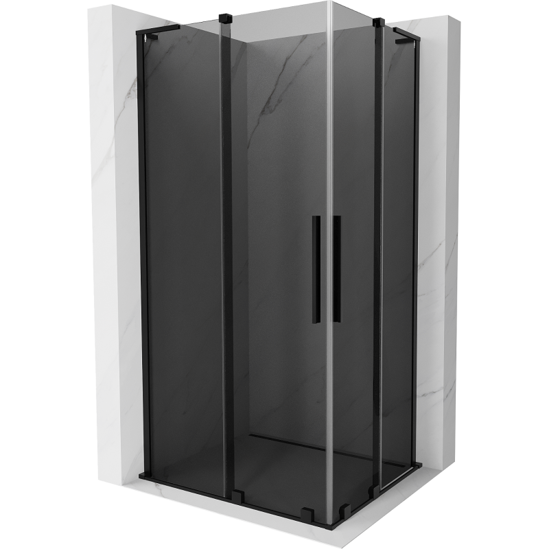 Mexen Velar L Duo Duschkabine Schiebetür 90 x 80 cm, Graphit, Schwarz - 871-090-080-02-43-70