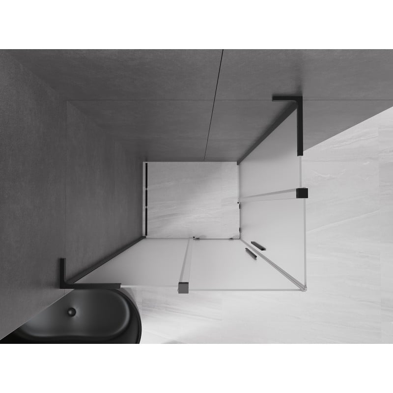 Mexen Velar L Duo Duschkabine Schiebetür 90 x 80 cm, matt, schwarz - 871-090-080-02-33-70