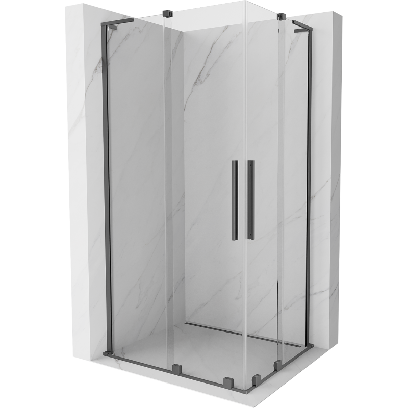 Mexen Velar L Duo Schiebeduschkabine 100 x 90 cm, transparent, Gun Metal - 871-100-090-02-03-95