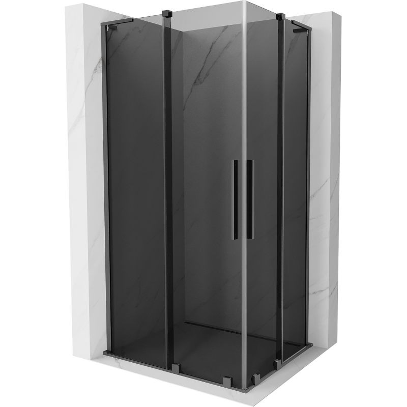 Mexen Velar L Duo Schiebetür-Duschkabine 100 x 90 cm, Graphit, Gun Metal - 871-100-090-02-43-95