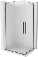 Mexen Velar L Duo Schiebetür-Duschkabine 90 x 80 cm, matt, Gun Metal - 871-090-080-02-33-95