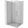 Mexen Velar L Duo Duschkabine, verschiebbar 90 x 80 cm, transparent, gebürstetes Nickel - 871-090-080-02-03-97