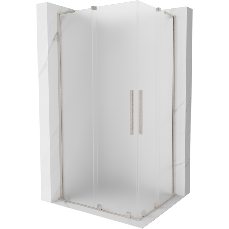 Mexen Velar L Duo Schiebetür-Duschkabine 100 x 90 cm, matt, gebürstetes Nickel - 871-100-090-02-33-97