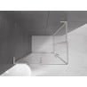 Mexen Velar L Duo Duschkabine, verschiebbar 90 x 80 cm, transparent, gebürstetes Nickel - 871-090-080-02-03-97