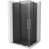 Mexen Velar L Duo Duschkabine schiebbar 90 x 80 cm, Graphit, gebürsteter Nickel - 871-090-080-02-43-97