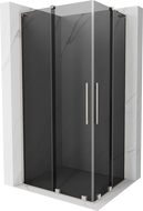 Mexen Velar L Duo Duschkabine schiebbar 90 x 80 cm, Graphit, gebürsteter Nickel - 871-090-080-02-43-97