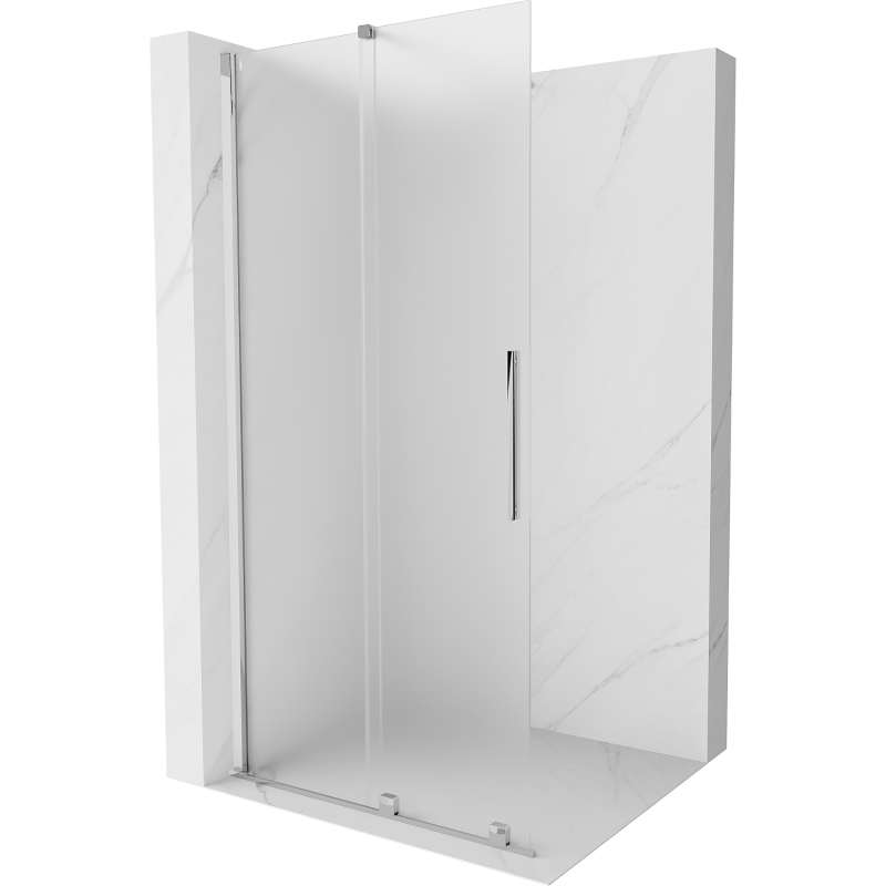 Mexen Velar Duschwand, Schiebetür Walk-in 75 x 200 cm, mattiertes Glas 8 mm, Chrom - 871-075-000-33-01