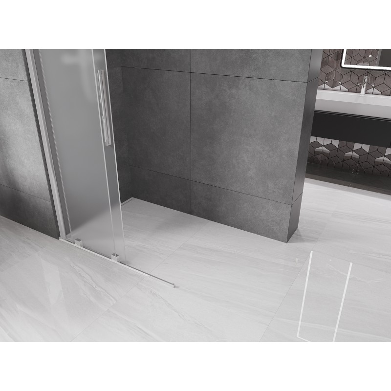 Mexen Velar Schiebetür-Duschwand Walk-in 70 x 200 cm, satiniert 8 mm, Chrom - 871-070-000-33-01