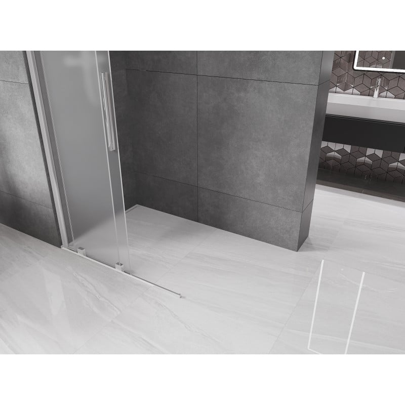 Mexen Velar begehbare, verschiebbare Duschwand 90 x 200 cm, satiniert 8 mm, Chrom - 871-090-000-33-01