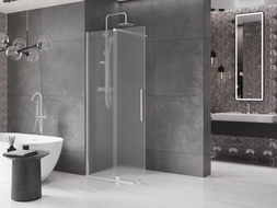 Mexen Velar Schiebeduschwand Walk-in 120 x 200 cm, Frost 8 mm, Chrom - 871-120-000-33-01