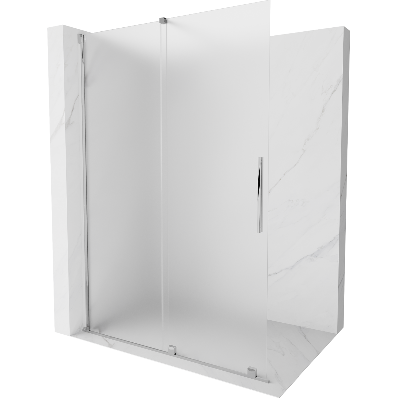 Mexen Velar Duschwand zum Schieben Walk-in 130 x 200 cm, satiniert 8 mm, Chrom - 871-130-000-33-01