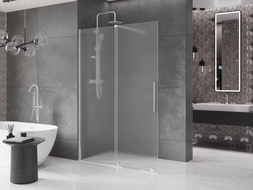 Mexen Velar Duschwand verschiebbar Walk-in 160 x 200 cm, Frost 8 mm, Chrom - 871-160-000-33-01