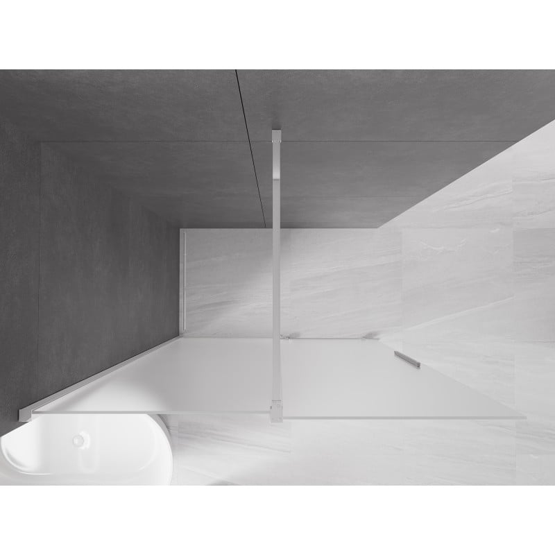 Mexen Velar Duschwand zum Schieben Walk-in 140 x 200 cm, Frost 8 mm, Chrom - 871-140-000-33-01