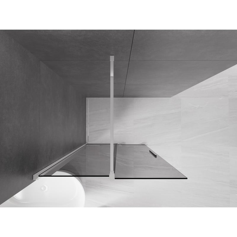 Mexen Velar verschiebbare Duschwand Walk-in 100 x 200 cm, Grafit 8 mm, Chrom - 871-100-000-43-01