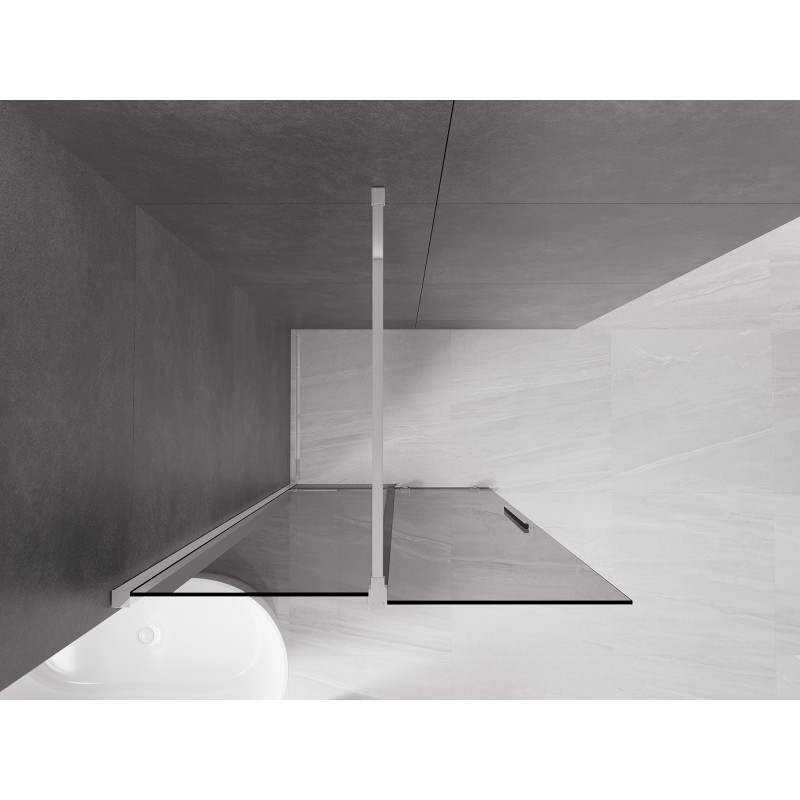 Mexen Velar Walk-in Duschwand zum Schieben 85 x 200 cm, Graphit 8 mm, Chrom - 871-085-000-43-01