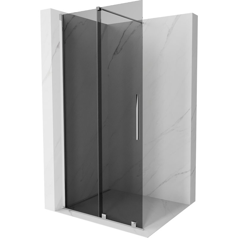 Mexen Velar Duschwand zum Schieben Walk-in 110 x 200 cm, Graphit 8 mm, Chrom - 871-110-000-43-01
