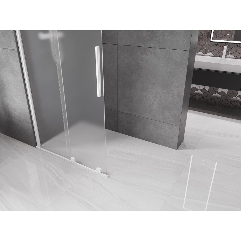 Mexen Velar Duschwand Schiebe-Walk-in 70 x 200 cm, 8 mm satiniert, weiß - 871-070-000-33-20