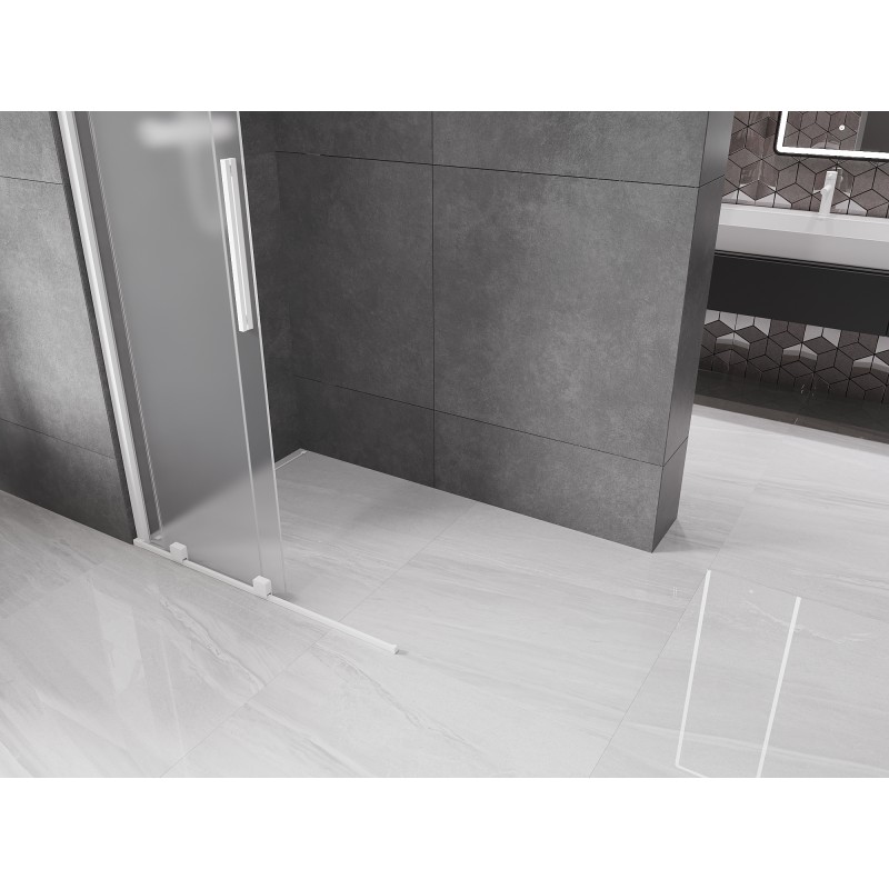 Mexen Velar Duschwand Schiebe-Walk-in 70 x 200 cm, 8 mm satiniert, weiß - 871-070-000-33-20