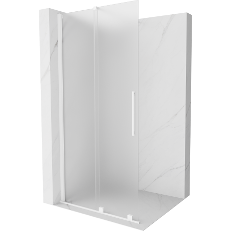 Mexen Velar Duschwand verschiebbar Walk-in 100 x 200 cm, Frost 8 mm, Weiß - 871-100-000-33-20