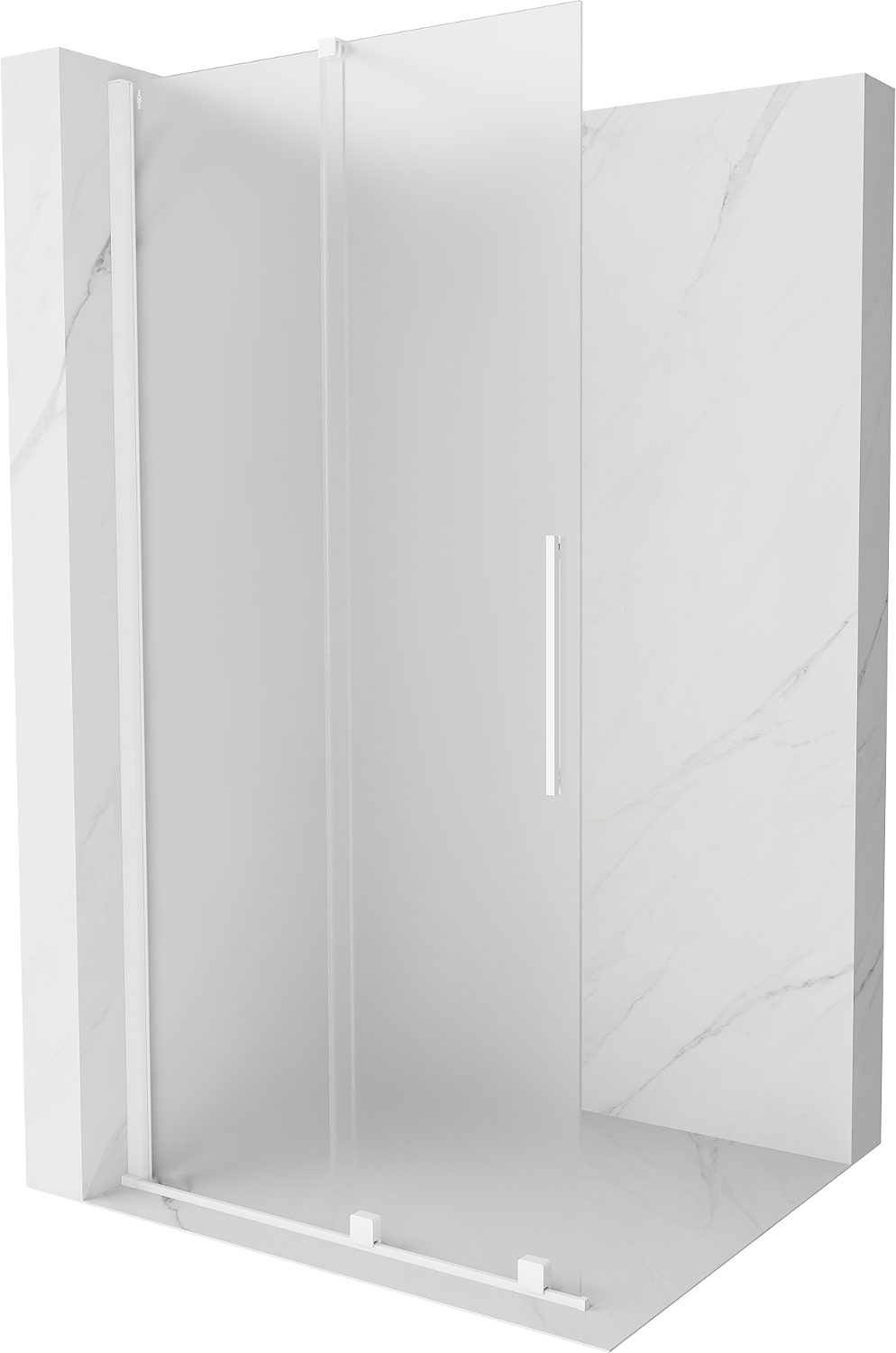 Mexen Velar Walk-in Duschwand 100 x 200 cm, satiniert 8 mm, weiß - 871-100-000-33-20