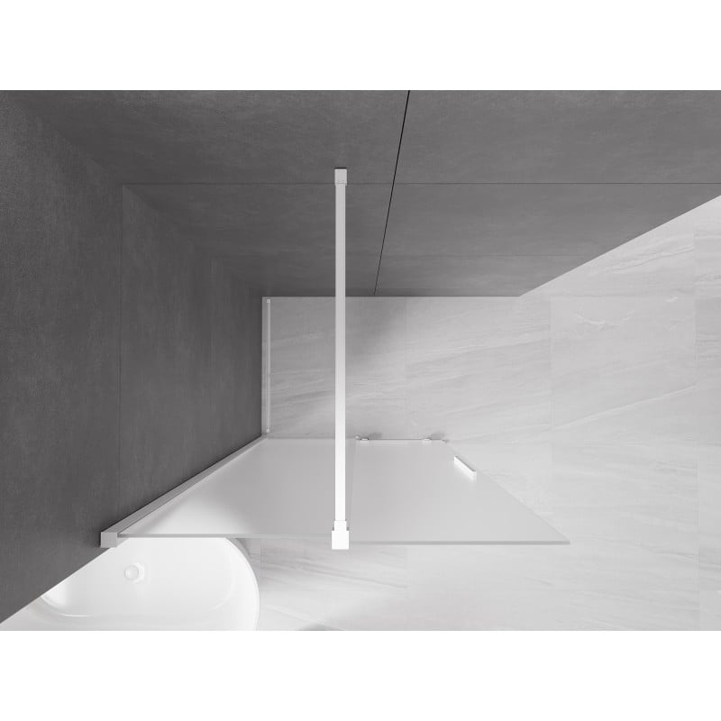 Mexen Velar verschiebbare Duschwand Walk-in 80 x 200 cm, matt 8 mm, weiß - 871-080-000-33-20