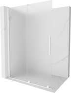 Mexen Velar Walk-in Duschwand, verschiebbar 130 x 200 cm, Frost 8 mm, weiß - 871-130-000-33-20