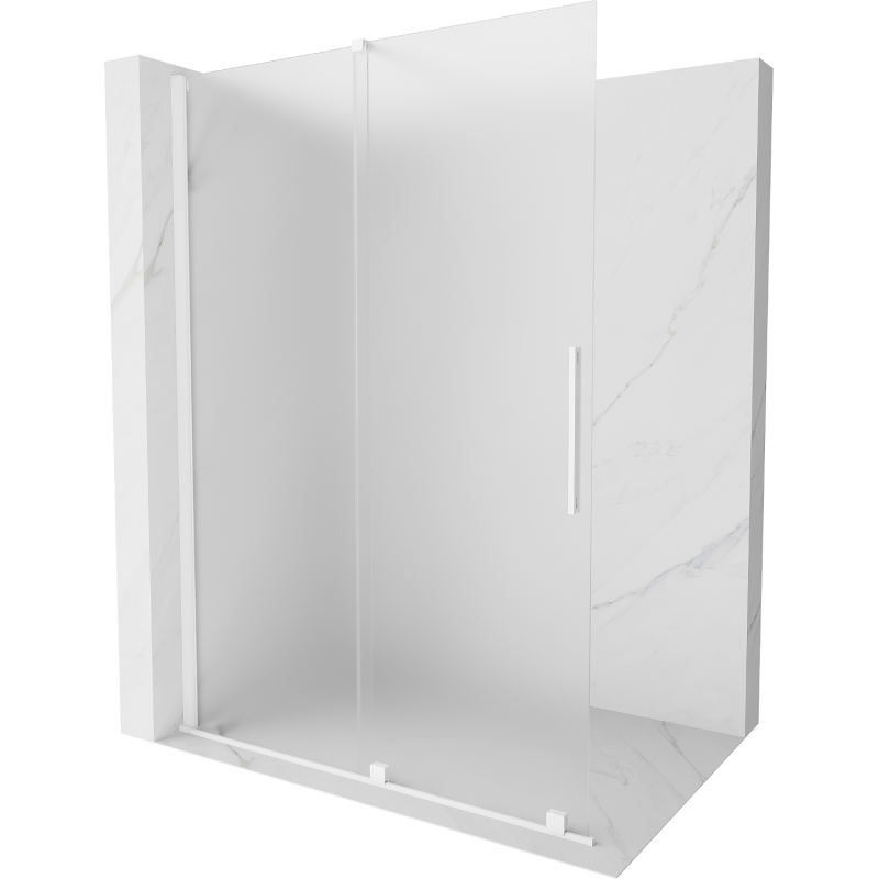 Mexen Velar Duschwand zum Schieben Walk-in 140 x 200 cm, matt 8 mm, weiß - 871-140-000-33-20