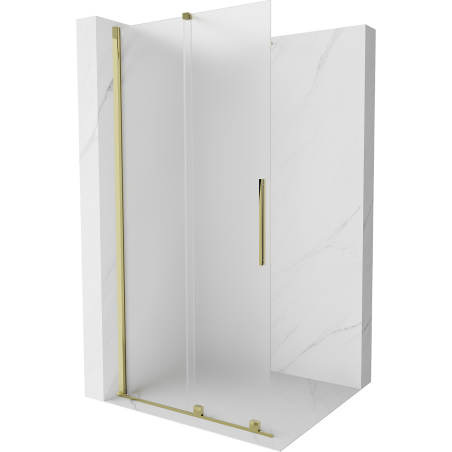Mexen Velar Duschwand verschiebbar Walk-in 70 x 200 cm, Frost 8 mm, Gold - 871-070-000-33-50