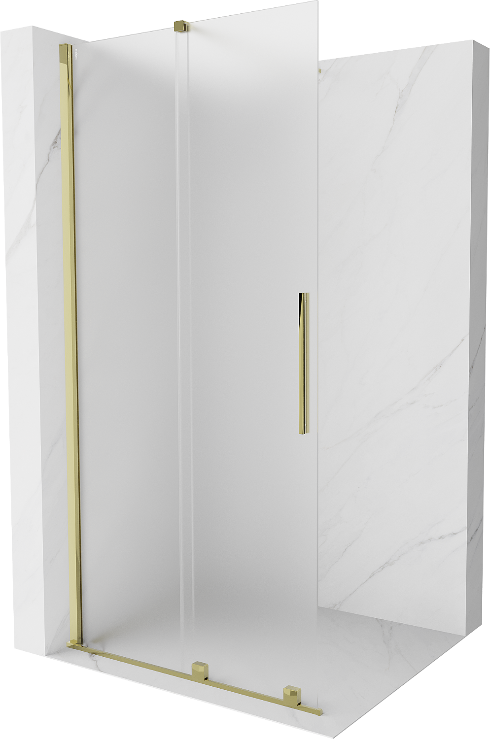 Mexen Velar Duschwand verschiebbar Walk-in 90 x 200 cm, matt 8 mm, gold - 871-090-000-33-50