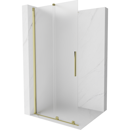 Mexen Velar Duschwand schiebbar Walk-in 100 x 200 cm, matt 8 mm, gold - 871-100-000-33-50