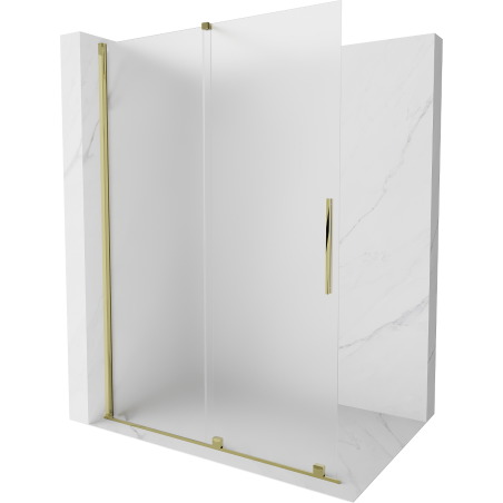 Mexen Velar Schiebedusche-Wand Walk-in 130 x 200 cm, matt 8 mm, gold - 871-130-000-33-50